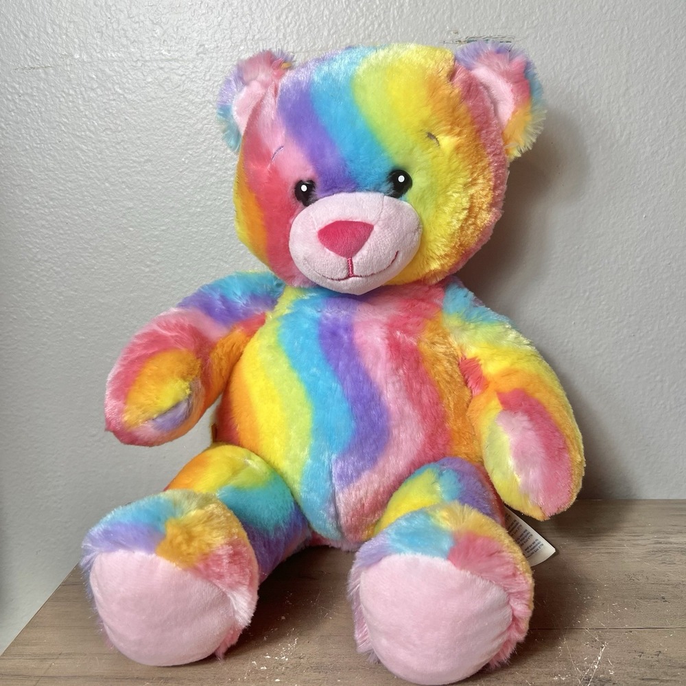 Build A Bear Workshop Rainbow Tie Dye‎ Teddy Bear 16" BABW Excellent